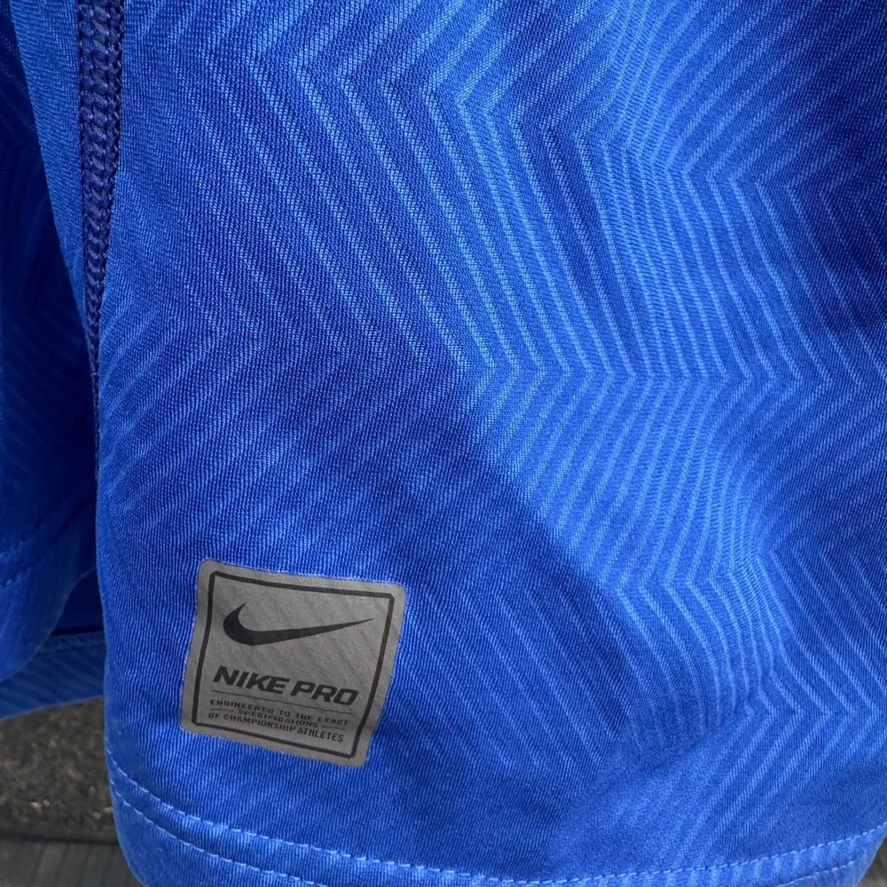 Nike Pro Quarter Zip Pullover Mens‎ Large Blue Fitted Dri-FIT Outdoor Training